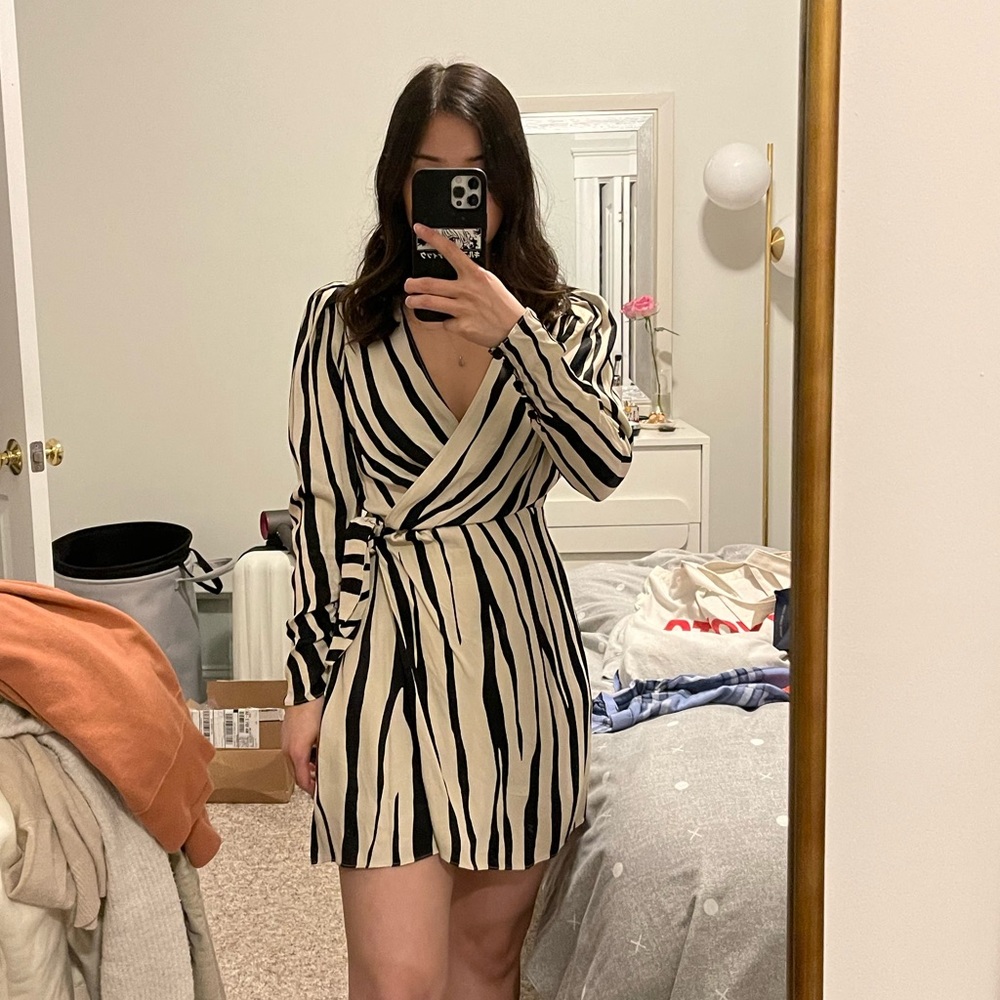 Zara romper dress zebra print